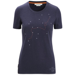 Camiseta de mujer Icebreaker Central Classic SS Tee Tour du Mont Blanc azul oscuro Midnight Navy