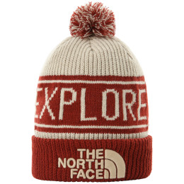 Gorro The North Face Retro Tnf Pom Beanie blanco/rojo BrickHouseRed/Flax
