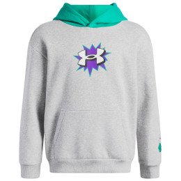 Camiseta funcional para niños Under Armour UA B Rival FLC Graphics Hd Mod Gray Light Heather gris claro Mod Gray Light Heather / Geode Green / White