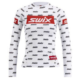 Camiseta de mujer Swix RaceX blanco/negro Bright White Logo