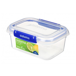 Caja de alimentos Sistema Rectangle Klip It Plus 1l Transparent Transparent, blue clips