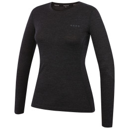 Camiseta de mujer MOOA MerinoSilk 160 long negro black melange