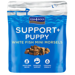 Golosinas para perros Fish4Dogs Puppy White Fish Morsels Digestion 150g