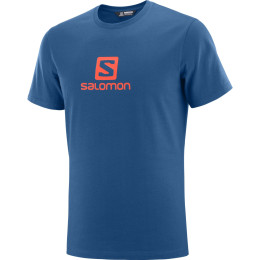Camiseta de hombre Salomon Coton Logo Ss Tee M azul Poseidon
