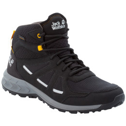 Calzado de senderismo para hombre Jack Wolfskin Woodland 2 Texapore Mid M 2022 negro/amarillo black / burly yellow XT