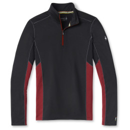 Sudadera funcional de hombre Smartwool M Merino Sport 150 Long Sleeve 1/4 Zip negro/rojo TibetanRedHeatherBlack