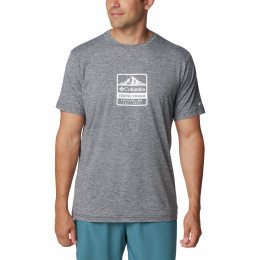 Camiseta de hombre Columbia Kwick Hike™ Graphic SS Tee gris Black Heather, Tested Tough PDX