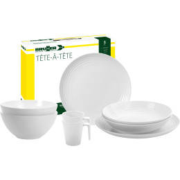 Vajilla Brunner Spherica Set tete-a-tete blanco