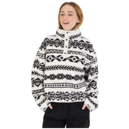 Sudadera de mujer Fundango Pacha Fleece Jacket blanco/negro inka