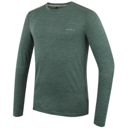 Camiseta de hombre MOOA MerinoSilk 160 long verde green melange
