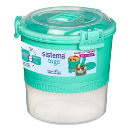 Caja de alimentos Sistema Round Lunch Stack TO GO 965ml turquesa mint