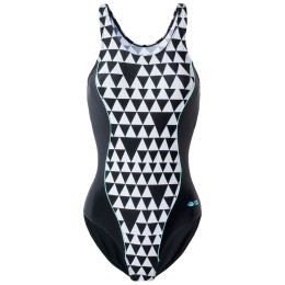 Bañador de mujer Aquawave Abira Wmns negro/blanco GeometricPrint/Black/Aquasplash