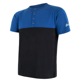 Camiseta funcional de hombre Sensor Merino Air PT knoflíčky negro/azul Blue/Black