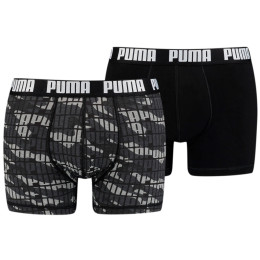 Calzoncillos bóxer para hombre Puma Camo Boxer 2P gris black combo