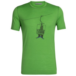 Camiseta de hombre Icebreaker Mens Tech Lite SS Crewe Bear Lift verde Lawn
