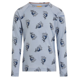 Camiseta funcional para niños Icebreaker Kids M 200 Oasis LS Crewe Bear Tour AOP azul claro Zinc Blue/Aop