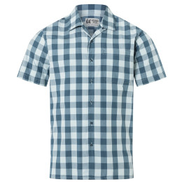 Camisa de hombre Marmot Muir Camp Novelty SS 2023 azul/blanco Blue/Dusty Teal