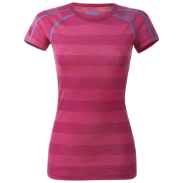 Camiseta de mujer Bergans Soleie Lady Tee azul/rosa HotPinkStriped