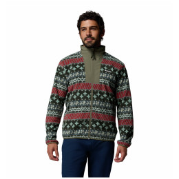 Sudadera de hombre Columbia Sequoia Grove™ Ii Fz Printed Fleece verde oscuro Greenscape Wizard Island