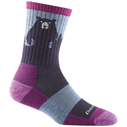 Calcetines de mujer Darn Tough Bear Town Micro Crew Lightweight With Cushion violeta purple