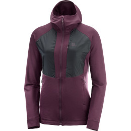 Sudadera de mujer Salomon Grid Mid Fz W violeta Winetasting