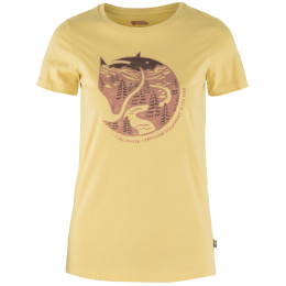 Camiseta de mujer Fjällräven Arctic Fox Print T-shirt W amarillo Mais Yellow