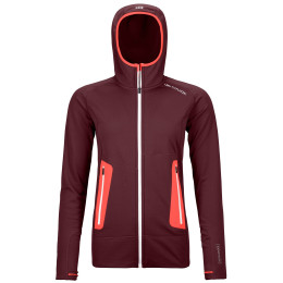 Sudadera de mujer Ortovox W's Fleece Light Hoody rojo Winetasting