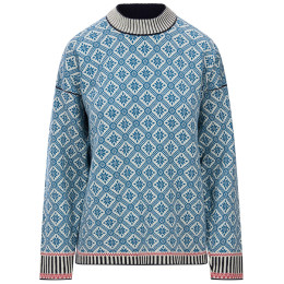 Jersey de mujer Dale of Norway Langøy Fem Sweater azul/blanco Arctic Blue Offwhite