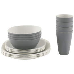 Vajilla Outwell Gala 4 Person Dinner Set 2023 gris Grey & Sand