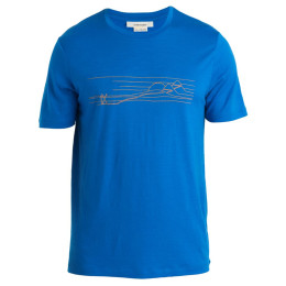 Camiseta de hombre Icebreaker M Tech Lite II SS Tee Ski Stripes azul Lazurite