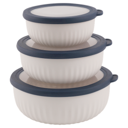 Juego de boles Outwell Cookout Bowl Set with Lids beige/azul Blue & Grey