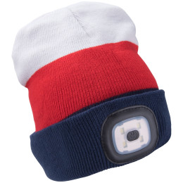 Gorro con lámpara frontal Extol Light azul/blanco White/Red/Blue