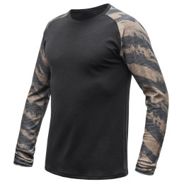 Camiseta funcional de hombre Sensor Merino Blend Impress negro/marrón černá/brush