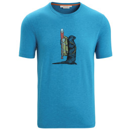 Camiseta de hombre Icebreaker Men Central Classic SS Tee Otter Paddle azul Geo Blue