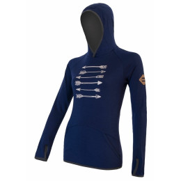 Sudadera de mujer Sensor Merino Upper Arrows azul oscuro DeepBlue