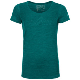 Camiseta funcional de mujer Ortovox W's 150 Cool Mountain Face TS verde PacificGreenBlend