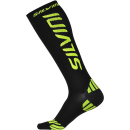 Calcetines de compresión Silvini Casalone UA562 negro/amarillo Black/Neon