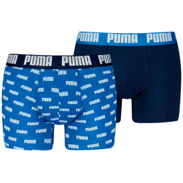 Calzoncillos bóxer para hombre Puma Everyday Aop Print Boxer 2P azul/ azul claro Blue Combo