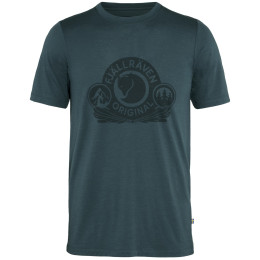 Camiseta funcional de hombre Fjällräven Abisko Wool Classic SS M azul oscuro Dark Navy