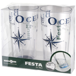 Juego de vasos Brunner Set Festa Blue Ocean - 2 piezas
