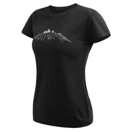 Camiseta funcional de mujer Sensor Merino Cordura Peak negro černá