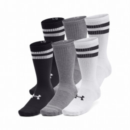 Juego de calcetines Under Armour Essential 6Pk Crew blanco/negro White/White/Black