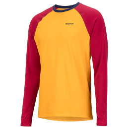 Camiseta funcional de hombre Marmot Harrier LS Crew amarillo GoldenSun/SiennaRed
