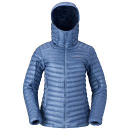 Chaqueta de plumón para mujer Norrona trollveggen down800 super light Hood azul Infinity