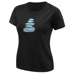 Camiseta de mujer Sensor Merino Blend Stone negro black