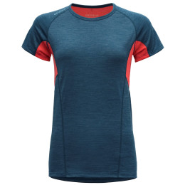 Camiseta de mujer Devold Running Woman T-Shirt azul/rojo Flood