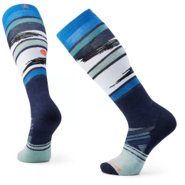 Calcetines de esquí Smartwool Ski Full Cushion Midnight Ski Pattern OTC azul/blanco Deep Navy