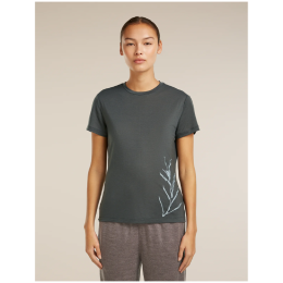 Camiseta funcional de mujer Icebreaker Merino Blend Core SS Tee Panax gris OBSIDIAN