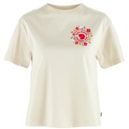 Camiseta de mujer Fjällräven Fjällblomster Logo T-shirt W blanco Chalk White