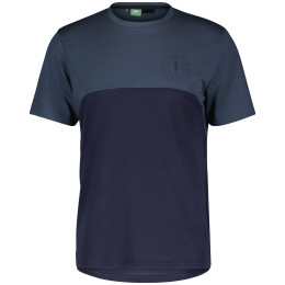 Camiseta de ciclismo para hombre Scott Trail Flow DRI SS azul oscuro metal blue/dark blue